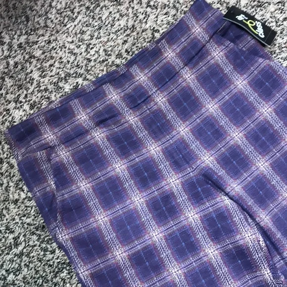 Art Class Vintage Girls Plum Purple Plaid Flared Pants Size XL (14) | NWT - Picture 2 of 7